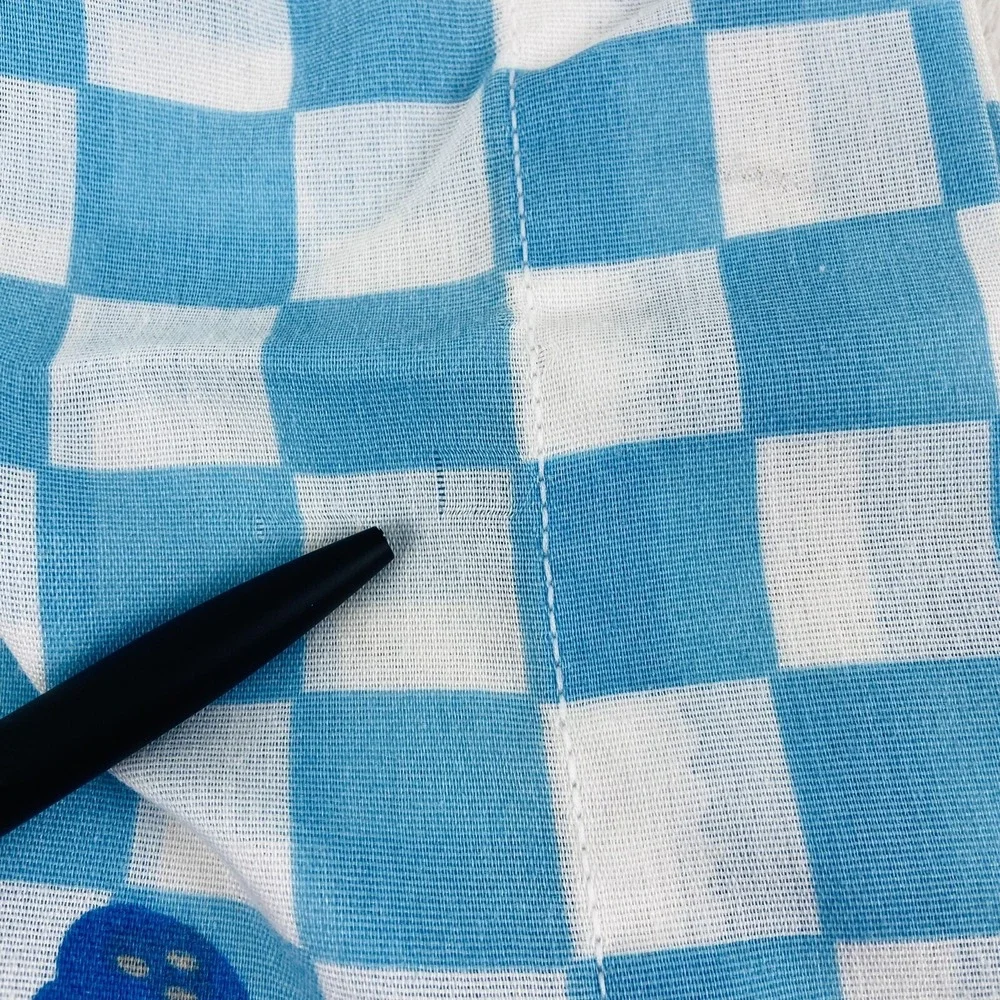 Vintage 2000 Blues Clues Pillow Case Blue Checked Border Y2k Standard Size